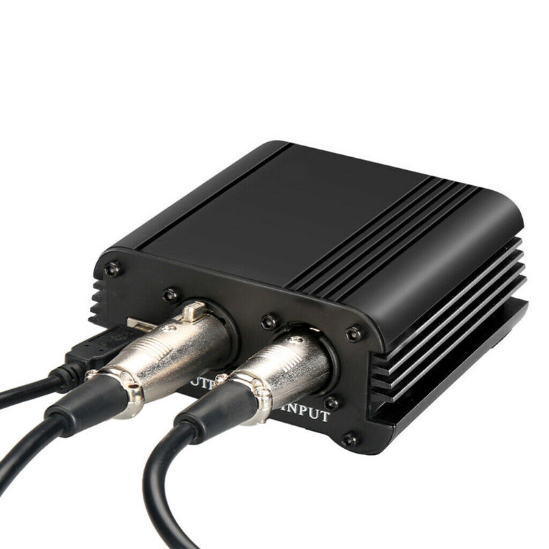 48V Phantom Power Supply with USB Cable XLR 3 Pin Mic Audio Cable for Condenser