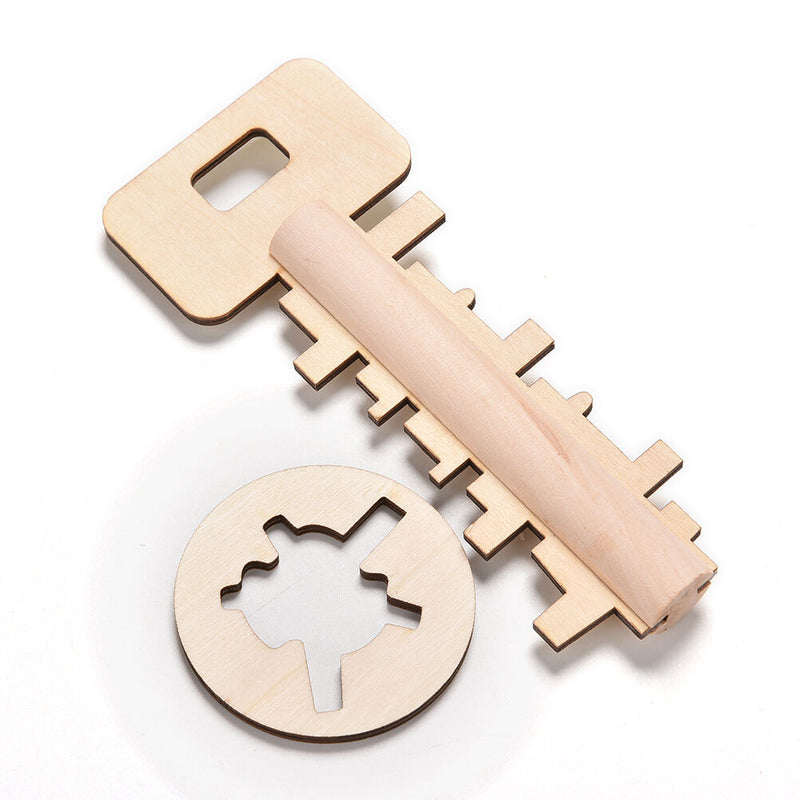 Key Unlock Puzzle Intelligence Educational Toys Pre-school Wooden Kid gift Chic