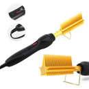 Heating High Heat  Hot Comb Portable Flat Brush for Afro Hair AU Golden