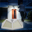1pc 100LED Four-sided Solar Motion Sensor Wall Light Waterproof Garden Lamp A