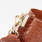 Crocodile Leather Women Shoulder Bag Messenger Bucket Handbag (Light Brown)