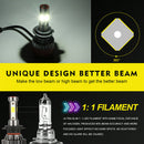 4-sides LED Headlight Kit 2000W 300000LM Hi-Lo Beam Bulbs Low Beam Headlights
