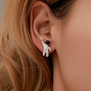 Creative Astronaut Star Irregular Stud Earrings Women Alloy Jewelry Gift