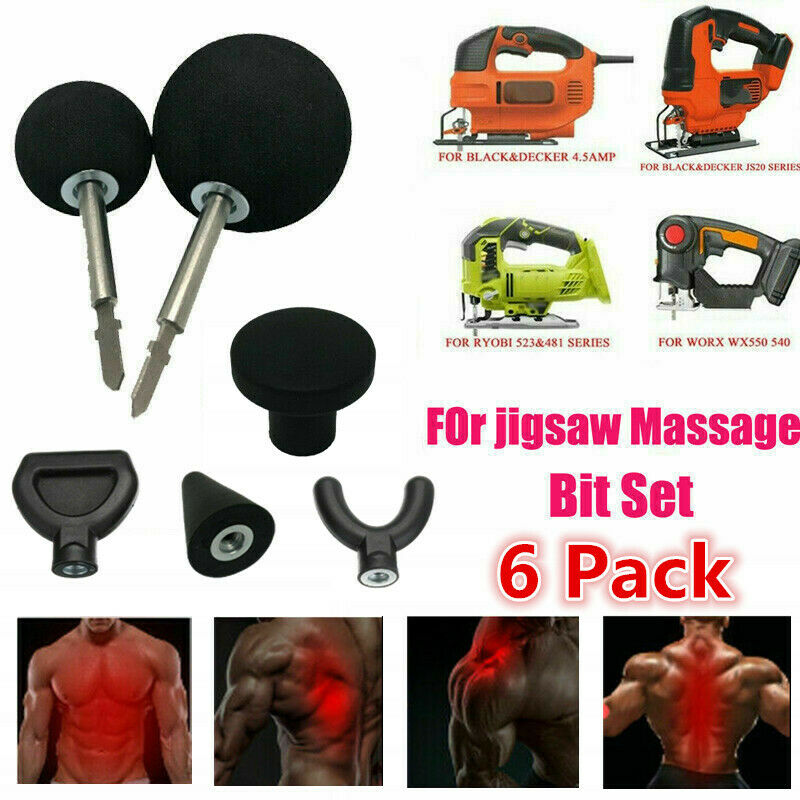 Percussion Massager Attachment Tips 6 BEST SIZES HEAVY DUTY w/ Robs Worx-jiigsaw