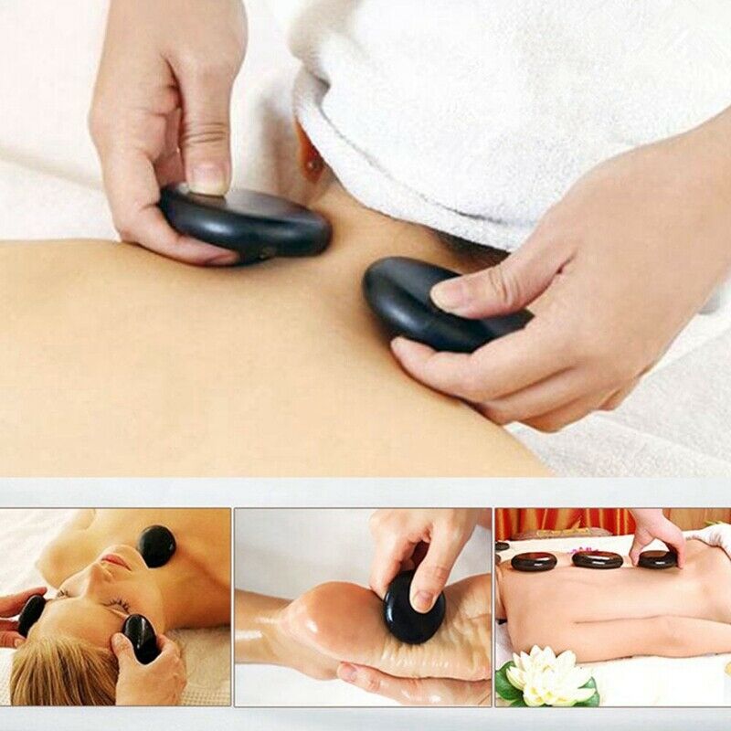 Massage Large Stones Massage Lava Natural Stone Set Hot Spa Rock Basalt Sto X7T3
