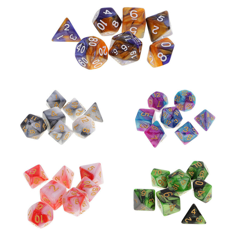 Set/35pcs 1.6cm/0.62'' Polyhedral Dice D12 D10 D8 D6 D4 Table Game Toys Gift