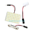 Car White 12V 48LED Interior Roof Ceiling Dome Door Light Reading Lamp+ Adapter