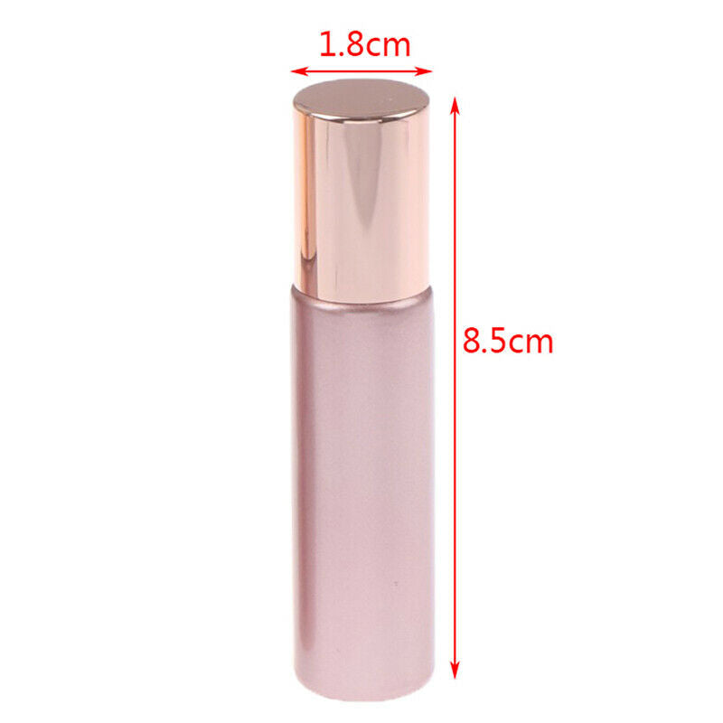 10ml  Essential Oil Bottles Roll on Glass Roller Ball Refillable Empty ContaS Hn