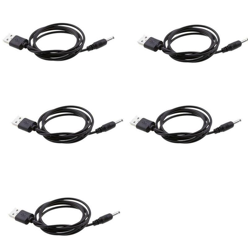 5 X USB 2.0 Male to 3.5mm 1.35mm Female DC Power Plug Barrel 5V Cable Cord