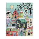Snow Street Scenery Stamped Cross Stitch Kit DIY Needlework for Beginners