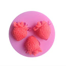 Silicone Mold Fondant Cake Chocolate Decorating Baking Soap Mold StrawberryB TE