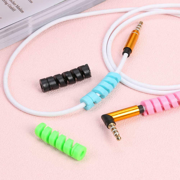 4pcs Spiral USB Data Cable Protective Covers Silicone Charging Wire Cases #gib