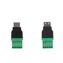 1pcs USB Male to 5 Pin Screw + 1pcs USB Female to 5 Pin Screw with Shield