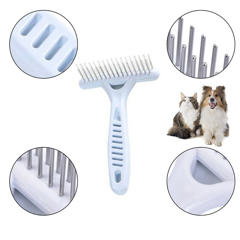 White Rake Comb for Dogs Brush Short Long Hair Shedding Remove Cat Dog BrusSEAU