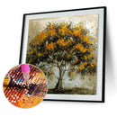 5D DIY Full Drill Diamond Painting Tree Cross Stitch Embroidery Kit (Orange