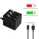 Rapid 3-Channel Battery Charger with USB Cable for Hero 5 Hero 6 Black Hero