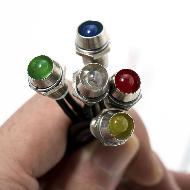 10x Top 8mm 12V Indicator Light LED Lamp Bulb Truck Pilot Dash Panel Car Boat AU