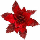6Pcs 6.6 Inch Glitter Artificial Wedding Christmas Flowers XMAS Tree Wreath H8P6