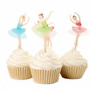 24 Pcs Ballerina Girl Cupcake Baby Birthday Party Decorations Cake Accessor L2S8