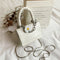 Alligator PU Crossbody Bag Women Daisy Chain Mini Shoulder Handbag (White)