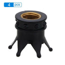 4pcs Universal Crown Style Car Tire Air Valve Stem Caps Dust Covers (Black)