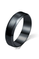 Stainless Steel Ring Band Titanium Men Wedding Black 10 A3O5