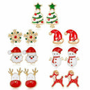 7 Pairs Christmas Earrings Cute Xmas Style Stud for Women Gift
