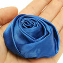 12pcs  50mm Blue Satin Ribbon Rose Flower DIY Wedding Bouquet Appliques Decor