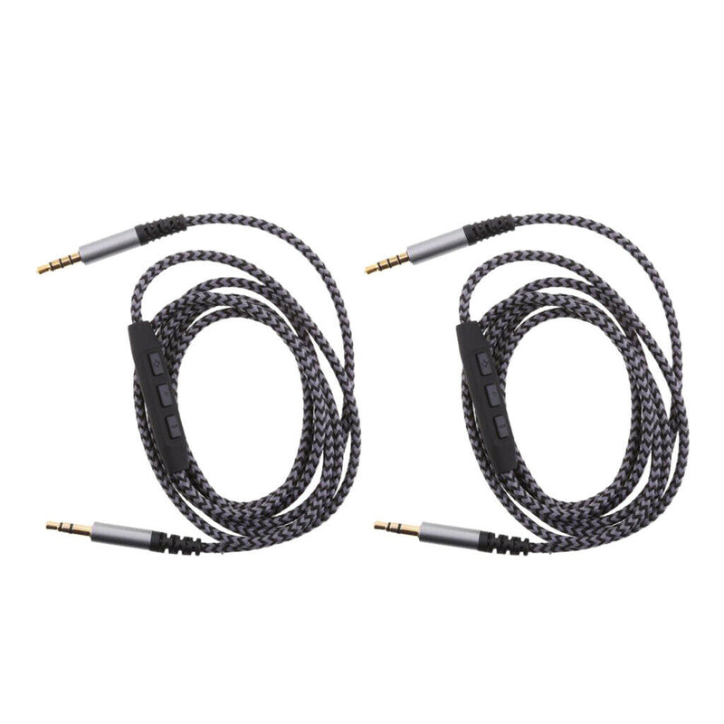 Set of 2 Universal 3.5mm Stereo Jack Audio Speaker Cable w/ Control Volume Line