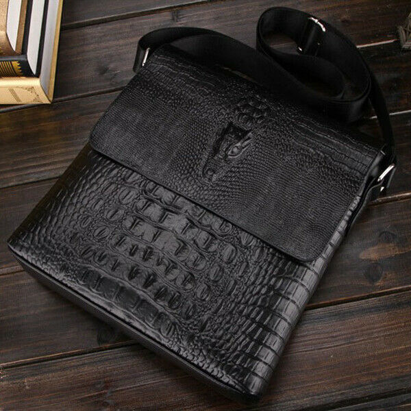 New Men's Alligator Pattern Flap Shoulder Bags For Men Messenger Bag Busine P6X9