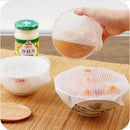4Pcs Reusable Silicone Stretch Lids Bowl Food Cover Vacuum Wrap Seal Food Cov&+