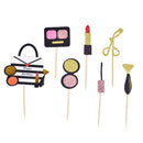 1 Set Lipsticks & Eyeshadow Box Cake Toppers Party Cupcake Flag Cake Decorati Gw