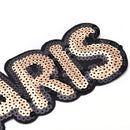 Embroidered Iron On Patches For Clothes Brand I Love PARIS Sequins Deal with JR