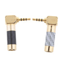 2 Pack Premium 2.5mm L-shaped Right Angle 4 Pole Male Plug Conductor Connector,