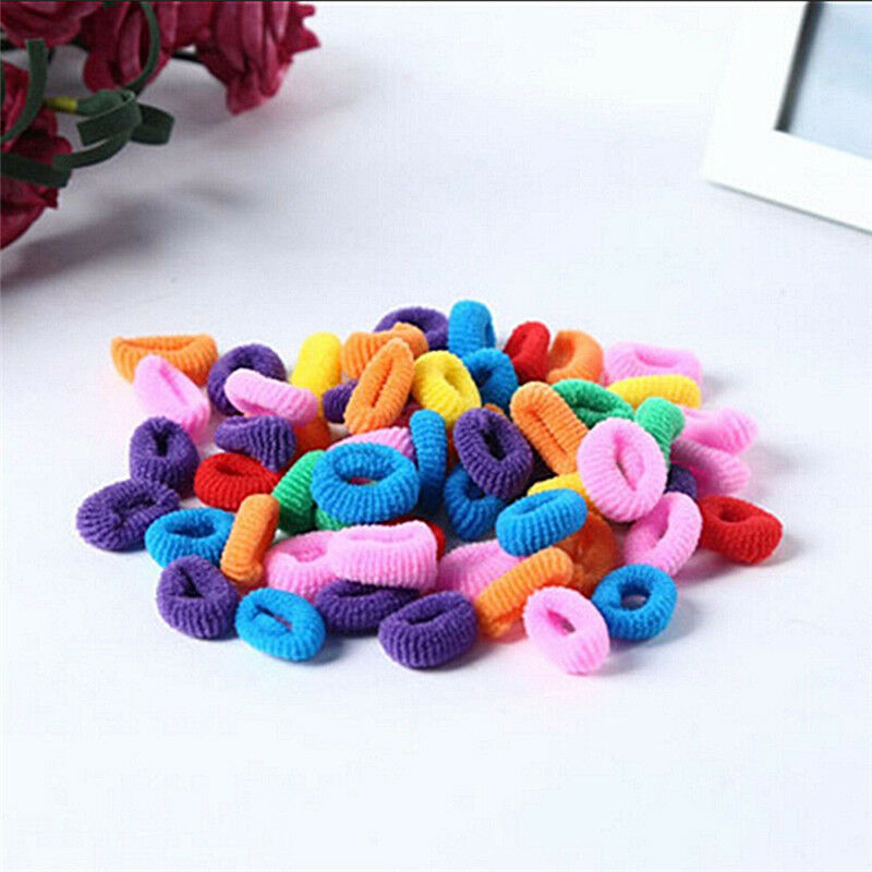 Best 100pcs Sports Elastic Rope Ring Hairband Women Hair Band Ponytail Holder LJ