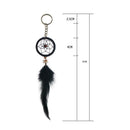 Key Ring Keychain Black Dream Catcher Handmade Handcraft Feather Natural