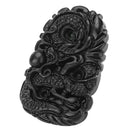 Chinese Natural Black Green Jade Pendant Dragon Good Lucky Amulet Gifts Gift