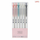 12pcs 0.5mm Gel Pen w/ Black Refills Neutral Pens Office School Writing Supplies