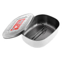 Oval Shape Bento Lunch Box Stainless Steel Mess Tin Canteen Food Container L