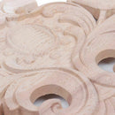 European Style Real Rubber wood Long Floral Carving Applique Home Decoratio