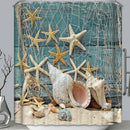 Bathroom Blue Conch Starfish Beach Print Mildew-proof Waterproof Shower Curt Hn