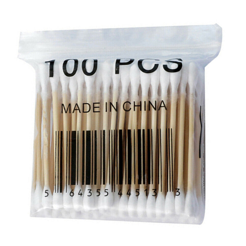 100x Disposable Cotton Sticks Wound Treatment Cotton Swab Ears Cleaning Tool
