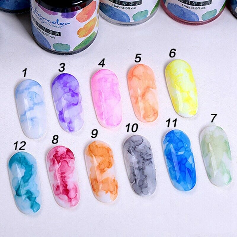 15Ml Nail Polish Ink Gel Watercolor Gradient Pattern Nail Art Manicure Deco I8R9