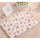 2pcs Comfortable Pet Bed Mats Sleep Paw Print Dog Cat Puppy Fleece Soft Blanket