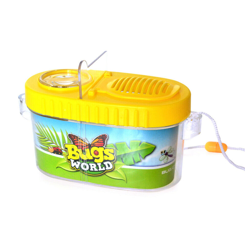 Children Portable Plastic Insect Cage Feeding Observation Box (w/Tweezers) A