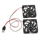 Computer Case Fan USB Radiator Cooling Heatsink with 2 Fans 7cm for Router