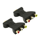 2 Pack 1080P HDMI Male to 3 RCA Female Video Audio AV Connectors