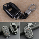 Carbon Fiber Style Car Key Cover Shell Case Chain Fit for Hyundai Tucson Elantra