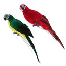 2 Pieces White Realistic Looking Macaw Parrot Feathered Birds Artificial