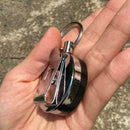 Security Wire Burglar Tool Retractable Key Recoil Ring Chain-.AU Pull Buckl B9G8